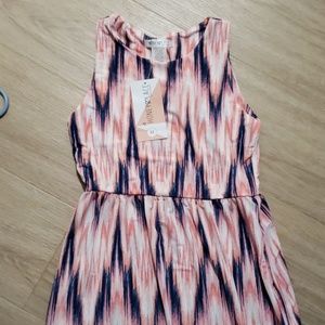 Pink and blue maxi dress